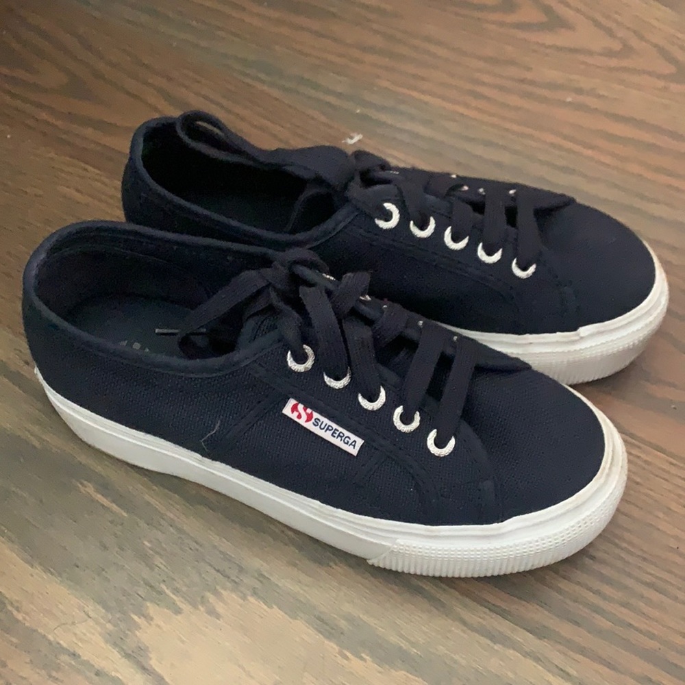 Superga Platform Sneakers (Navy) Size 6